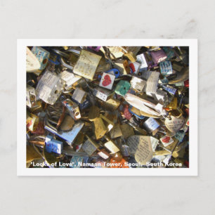 Locks of Love/ Seoul Tower, South Korea Postcard