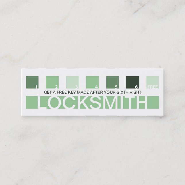 LOCKSMITH customer appreciation (mod squares) Loyalty Card (Front)