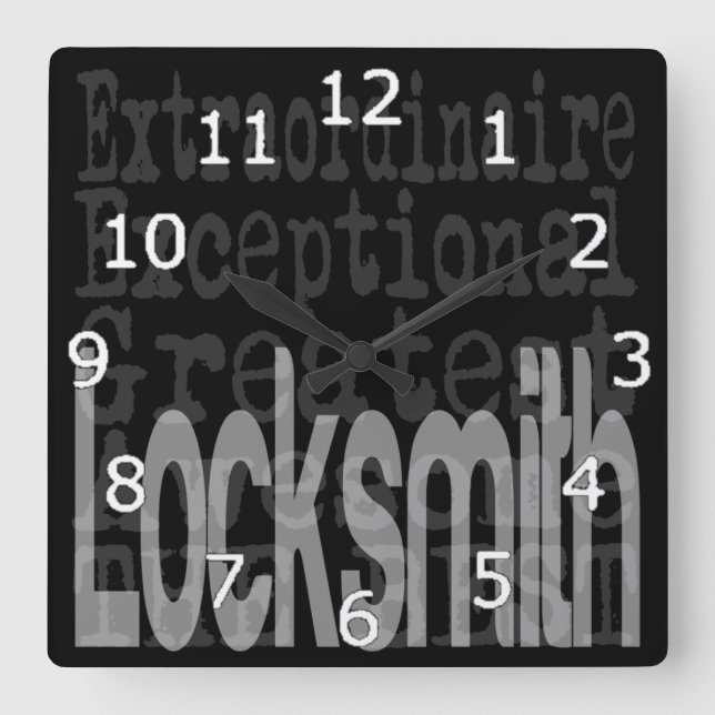 Locksmith Extraordinaire Square Wall Clock (Front)