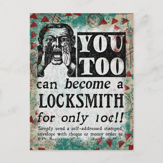 Locksmith - Funny Vintage Retro Postcard (Front)