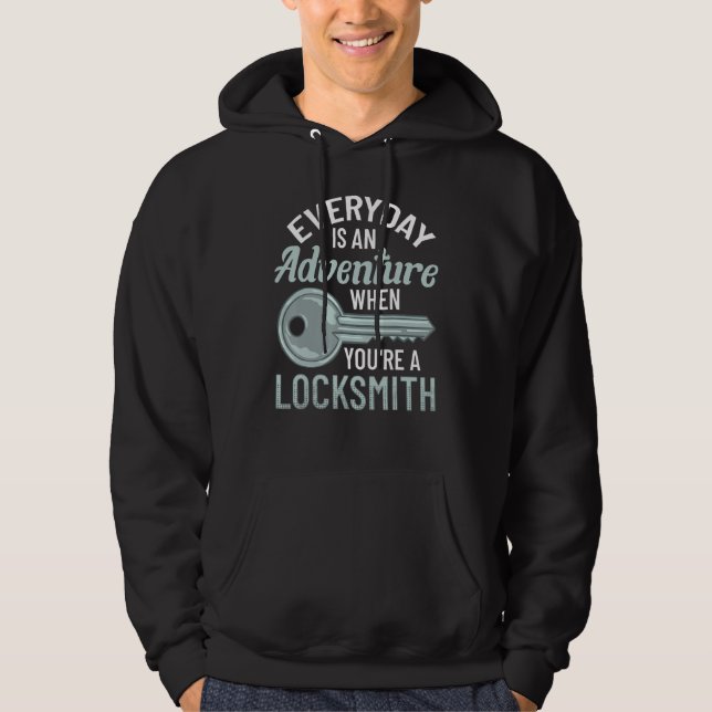 Locksmith Lock Picking Car Door Key Locksmithing Hoodie (Front)