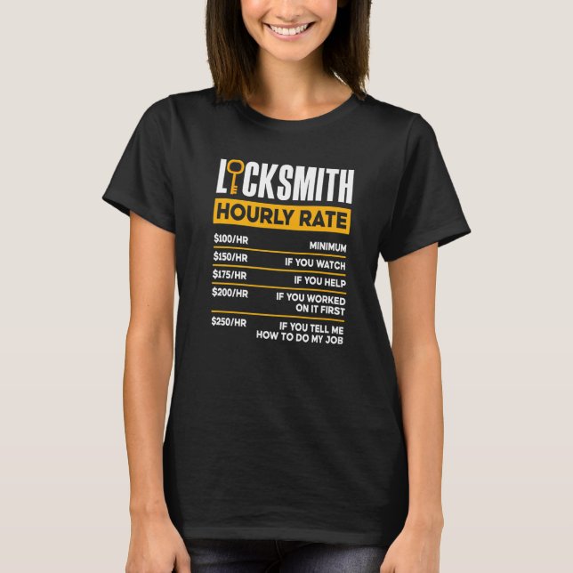 Locksmith Lockpicking Locksmith Hourly Rate  Premi T-Shirt (Front)