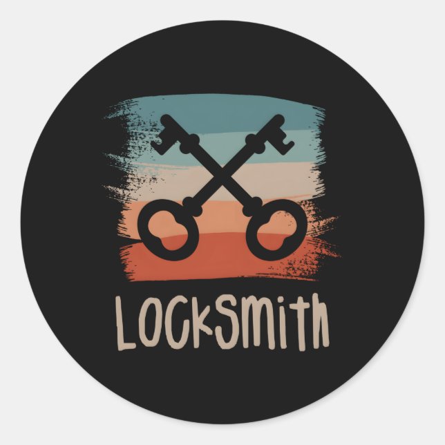 Locksmith Locksmithing Classic Round Sticker (Front)