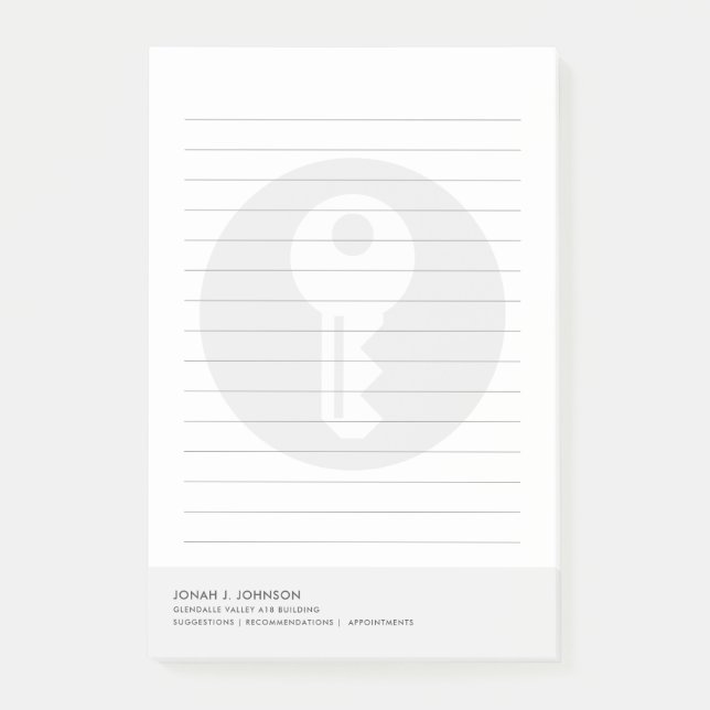 Locksmith & Maker Customisable Lined Post-it Notes (Front)