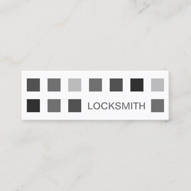 LOCKSMITH (mod squares) Mini Business Card (Front)