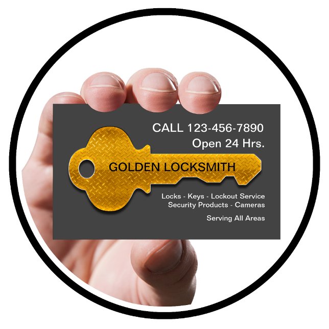 Locksmith Modern House Key Style Business Card (Creator Uploaded)