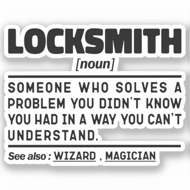 Locksmith Noun Certified Lock Repairer Technician  (Front)