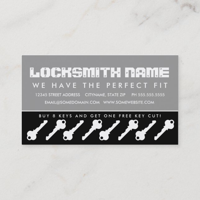 locksmith punch card (Back)