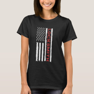 Locksmith USA Flag Locksmithing Lock Picking T-Shirt