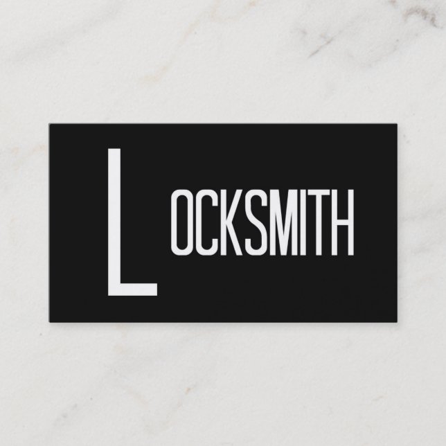 Locksmith Word Business Card (Front)