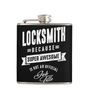 Locksmith Work Job Title Gift Hip Flask