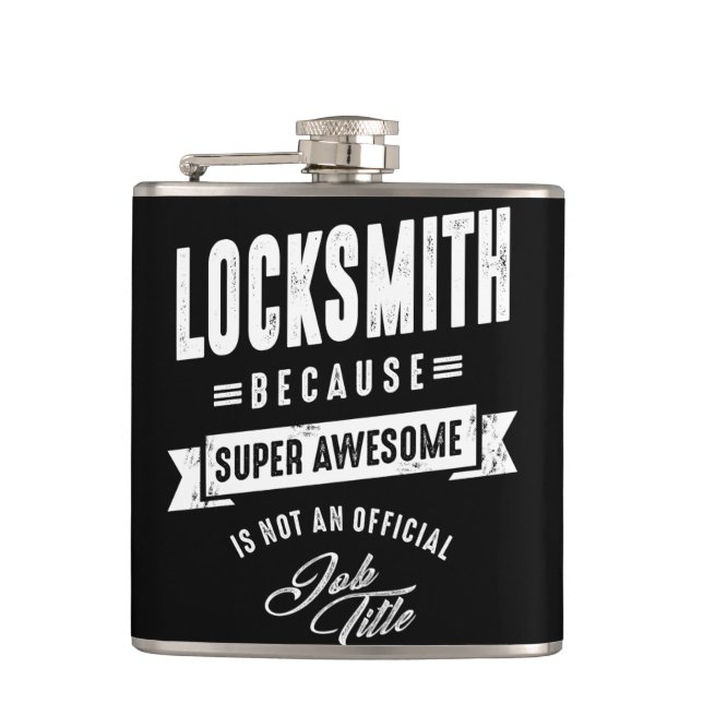 Locksmith Work Job Title Gift Hip Flask (Front)