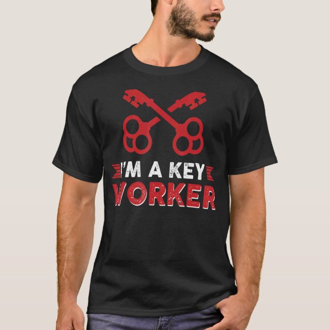 Locksmithing Locksmith Job Lock Picking Key Worker T-Shirt (Front)