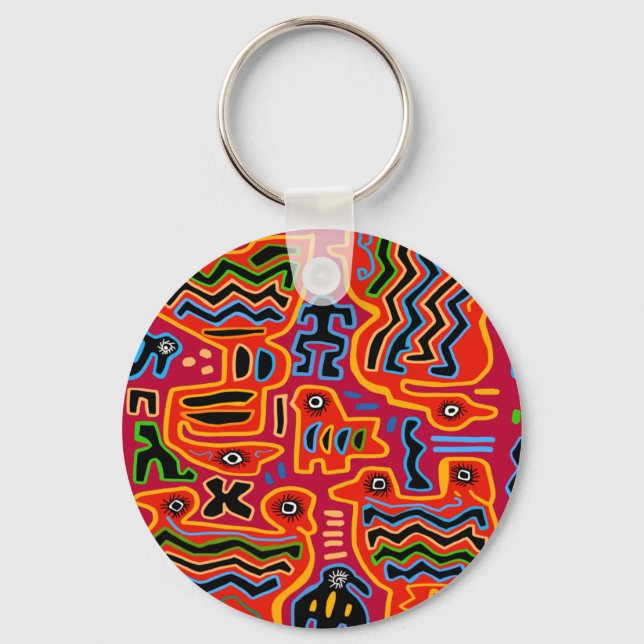 Loco Pajaros con Dos Cabezas Key Ring (Front)