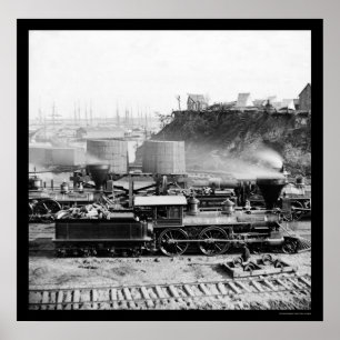 Locomot of the U.S. Military Railroad, VA 1865 Poster