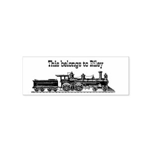 Locomotive and Coal Car customised with name Self-inking Stamp
