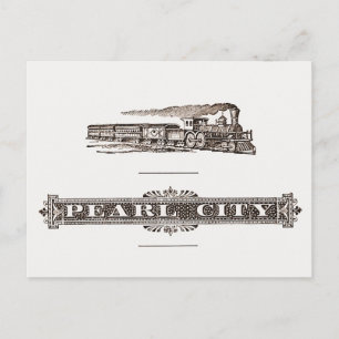 Locomotive and Pearl City Sign, Hawaii 1890 Postcard
