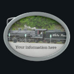 Locomotive Belt Buckle<br><div class="desc">Locomotive Belt Buckle features a picture of an old style railroad steam locomotive train engine along with room for your business,  or personal information.</div>