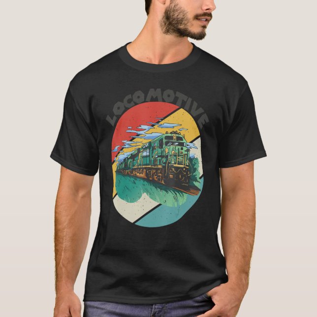 Locomotive Conductor Railroad Train Railway Rails T-Shirt (Front)