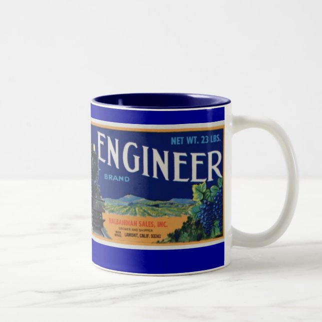 Locomotive Engineer Grapes Two-Tone Coffee Mug (Right)