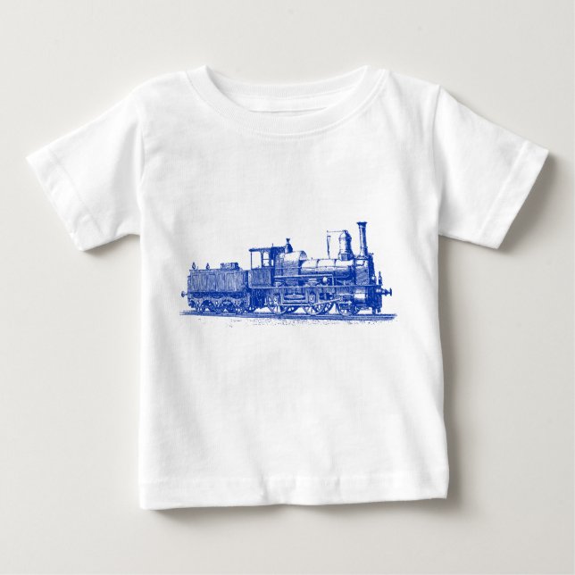 Locomotive - Navy Blue Baby T-Shirt (Front)