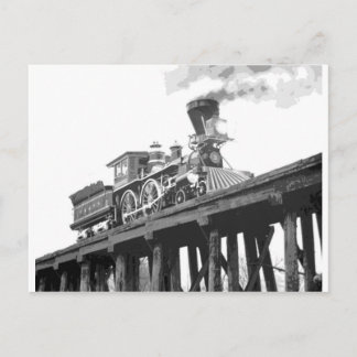 Locomotive On The Bridge Postcard