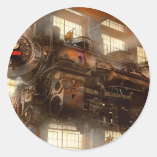 Locomotive - Repair - Flying trains hidden dangers Classic Round Sticker