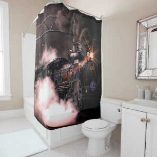 Locomotive shower curtain