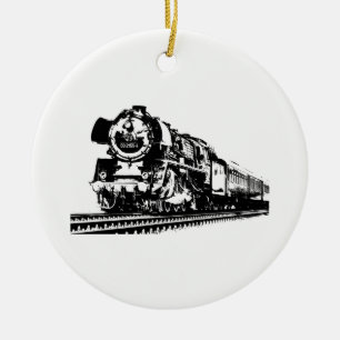 Locomotive Silhouette Ceramic Tree Decoration