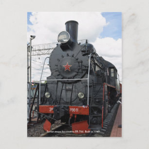 Locomotive, Soviet steam locomotive ER-766. Bui... Postcard