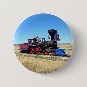 Locomotive Steam Engine Train Photo 6 Cm Round Badge