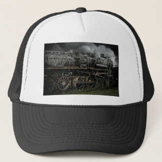 locomotive steam engine train rail railway trucker hat