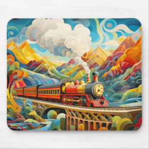 Locomotive Train Concept Abstract Colourful Scener Mouse Pad