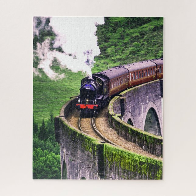 Locomotive Train on Bridge Jigsaw Puzzle (Vertical)