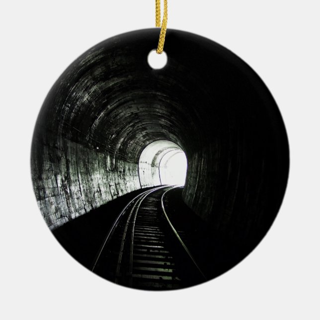 Locomotive tunnel ceramic tree decoration (Front)