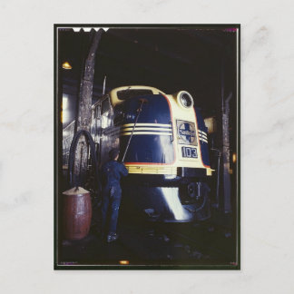 Locomotive washing 1939 postcard