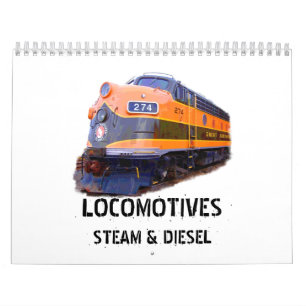 Locomotives- Steam And Diesel Wall Calendar