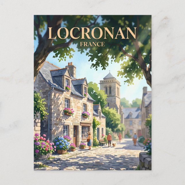 Locronan France Postcard (Front)