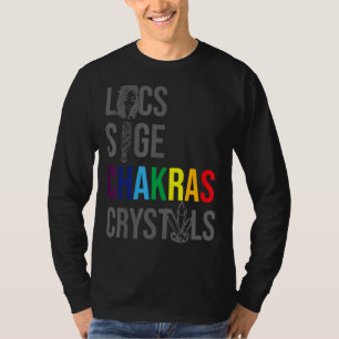 Locs Sage Chakras Crystals Black History Month Afr T-Shirt