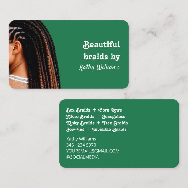 Loctician Dreadlock Stylist Business Card (Front/Back)