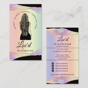 Loctitian & Loc Stylist Beauty Salon Rainbow Holo  Business Card