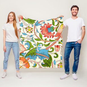 Lodden, colourful vintage pattern by William Morri Fleece Blanket