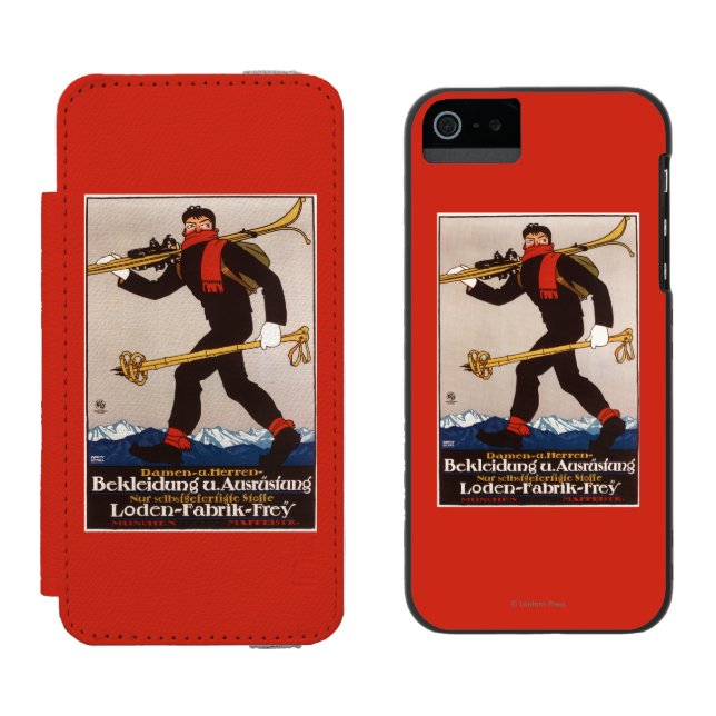 Loden Ski Clothes Skiing Advertisement Poster Incipio iPhone Wallet Case (Side by Side)