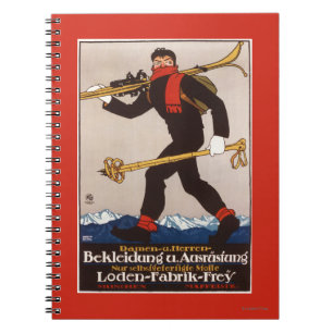 Loden Ski Clothes Skiing Advertisement Poster Notebook