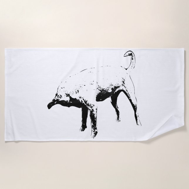 Lodge Pool, Clear Lines Beach Towel (Front)