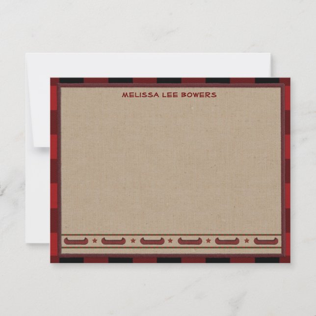 Lodge Style Personalised Flat Note Cards - Canoe (Front)