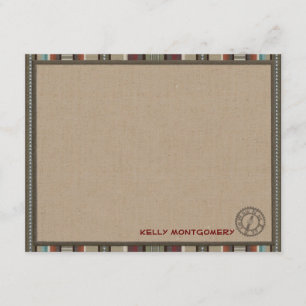 Lodge Style Personalised Flat Note Cards - Compass
