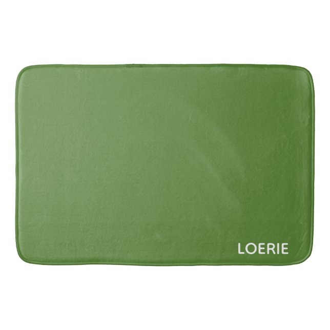 Loerie green colour name bath mat (Front)