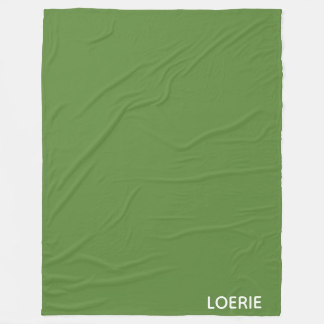 Loerie green colour name fleece blanket (Front)