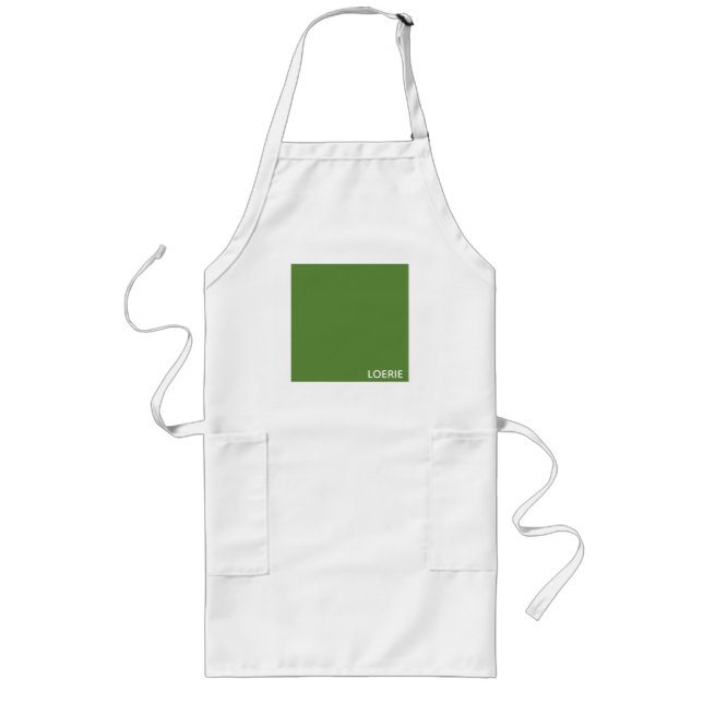 Loerie green colour name long apron (Front)